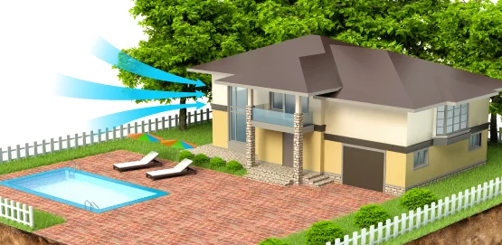 Канальный внутренний блок мультисплит-системы серии Flexible R32 KMLB General имеет функцию подмеса свежего воздуха